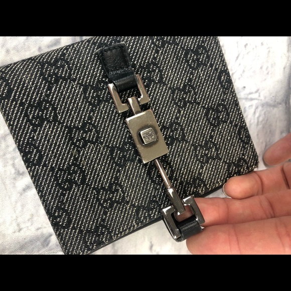 Gucci Authentic Vintage canvas & leather wallet Jackie O Monogram logo clutch - Picture 14 of 16
